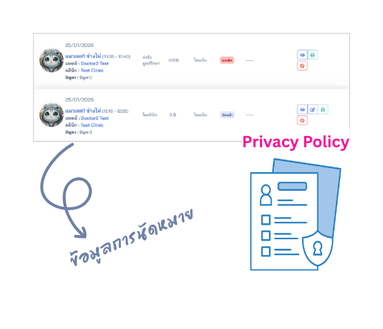 ผู้รับบริการสามารถเข้าถึงข้อมูลของตนเองได้ สร้างนัดและแก้ไขข้อมูลได้ ระบบคลินิกออนไลน์ โปรแกรมบริหารจัดการคลินิก และเทเลเมดิซีน