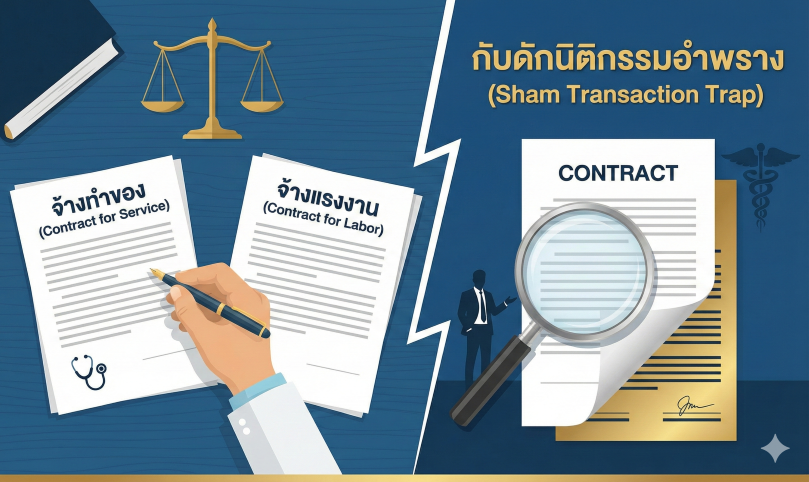 สัญญาจ้างแพทย์, บริหารคลินิก, คลินิกเปิดใหม่, คู่มือเจ้าของคลินิก, นิติกรรมอำพราง